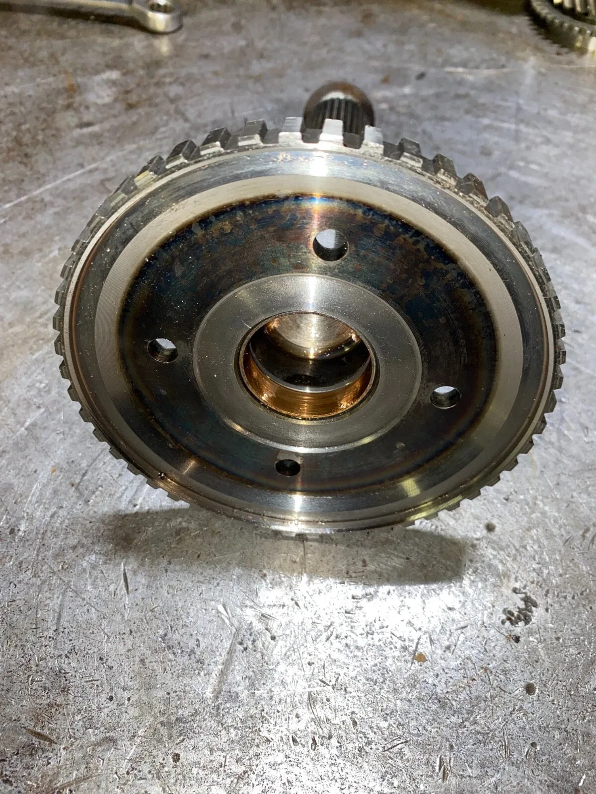 Chevy/GM 4L80E threaded output shaft w lube hole for E-brake assembly image 4