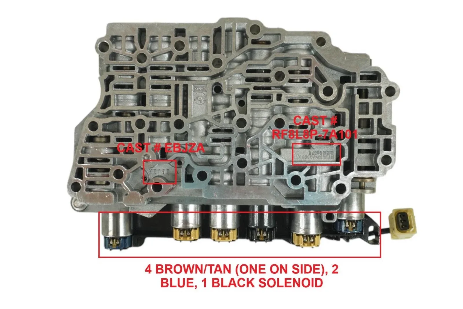 46740BC - 6F35, VALVE BODY & TEHCM, GEN 1, 7 SOL, CAST: EBJZA/RF8L8P-7A101 image 2
