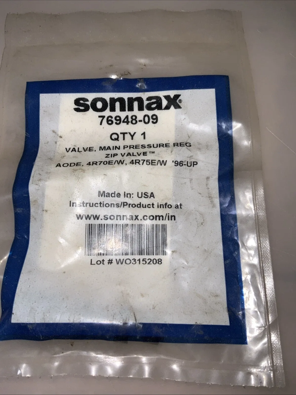 1996-up AODE / 4R70E/W / 4R75E/W Main Pressure Regulator Valve — Sonnax 76948|09