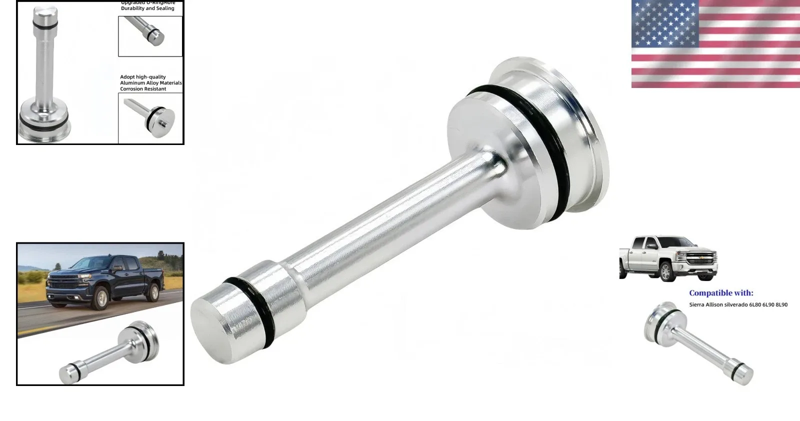 Aluminum Transmission Cooling Bypass Plug for Silverado 6L80/6L90 image 2