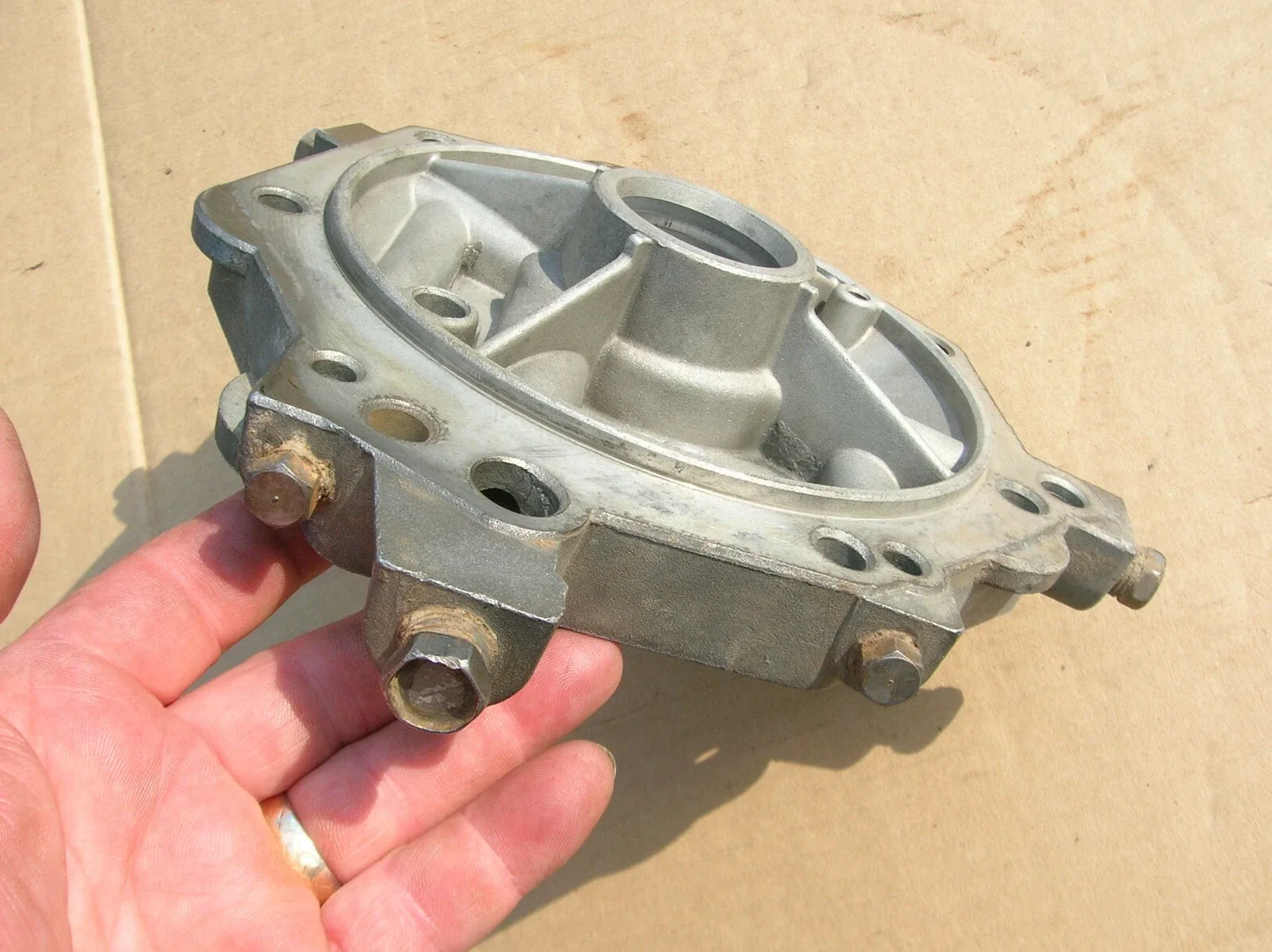 1958-61 Iron Torqueflite rear support,output shaft support.Minor wear,very solid image 3