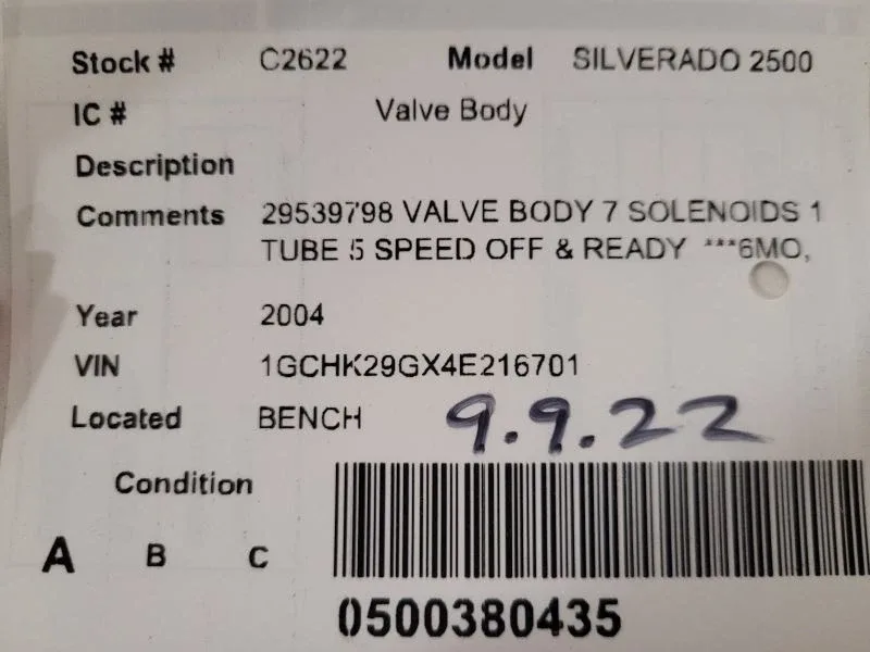 SILVRDO25 2004 Transmission Valve Body 1453990 image 3