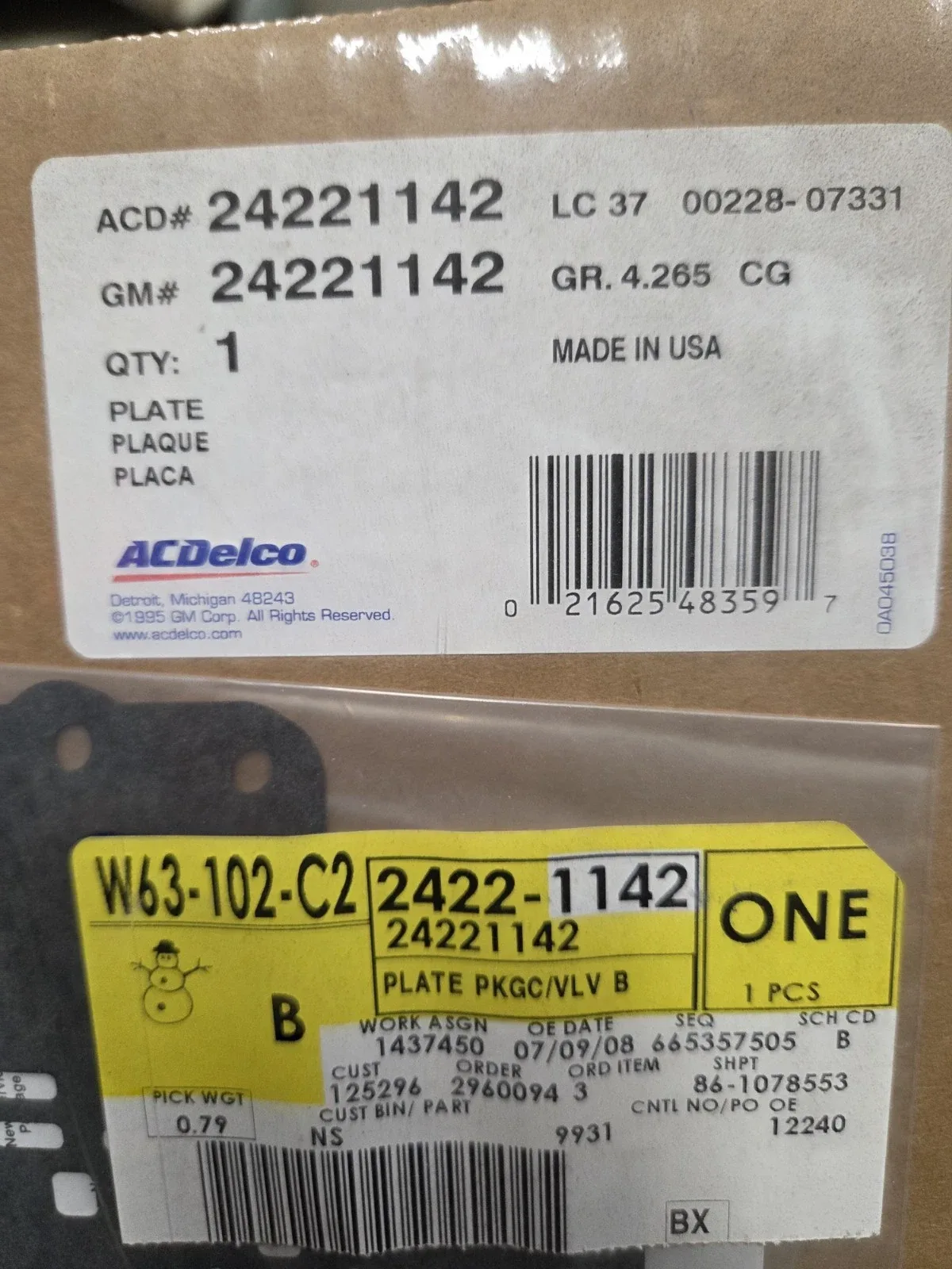 GM Genuine Parts Automatic Transmission Valve Body Spacer Plate 24221142 image 3
