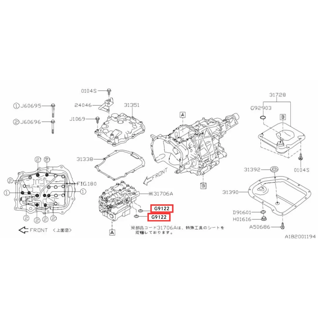 Subaru CVT Valve Body O-Ring Seal 806912200 — Forester / Impreza / Legacy / Outback image 2