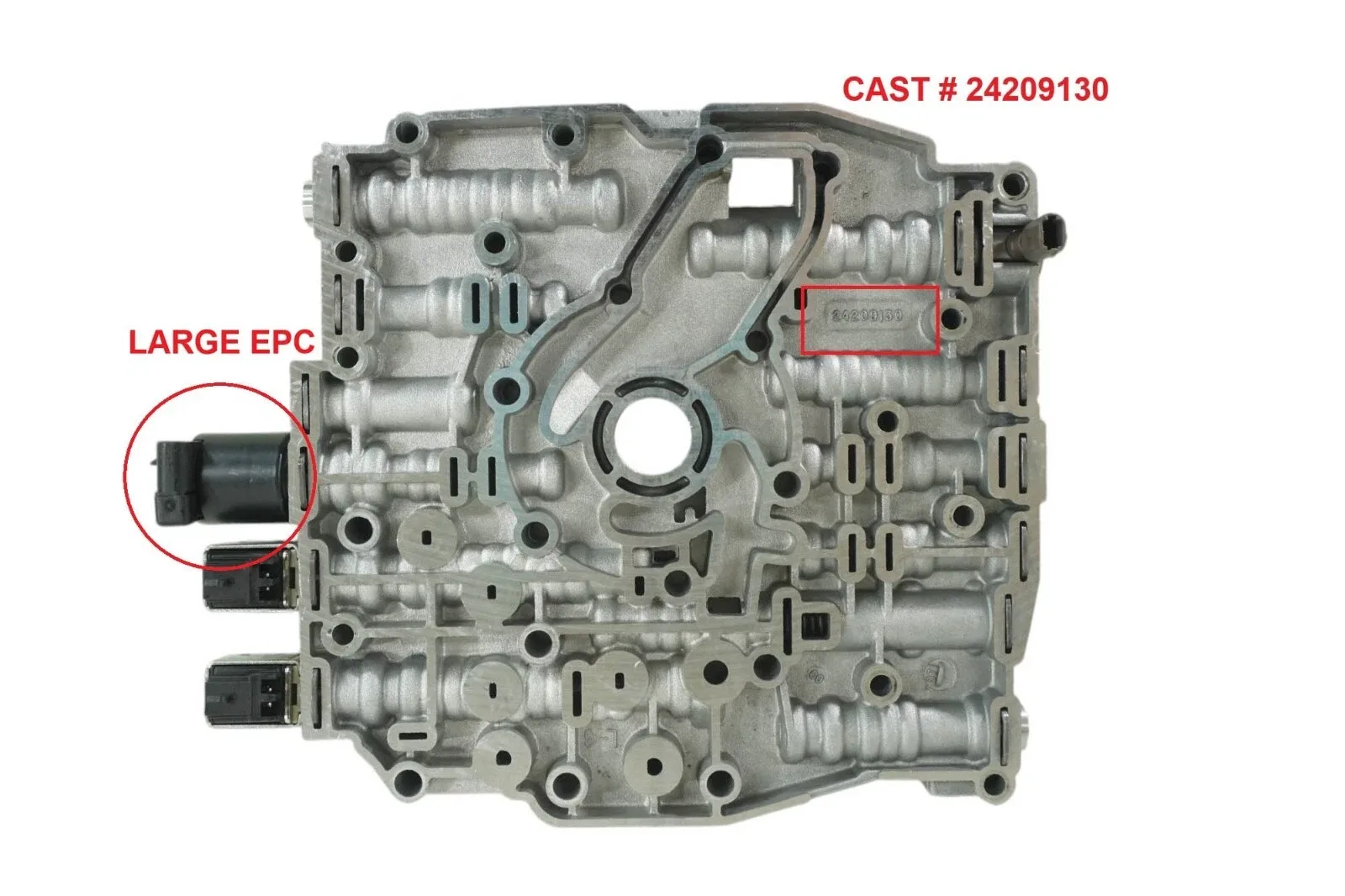 14740AA - 4T40E 4T45E, VALVE BODY, 4 SOLENOIDS, WITH LARGE EPC, CAST: 24209130 image 2