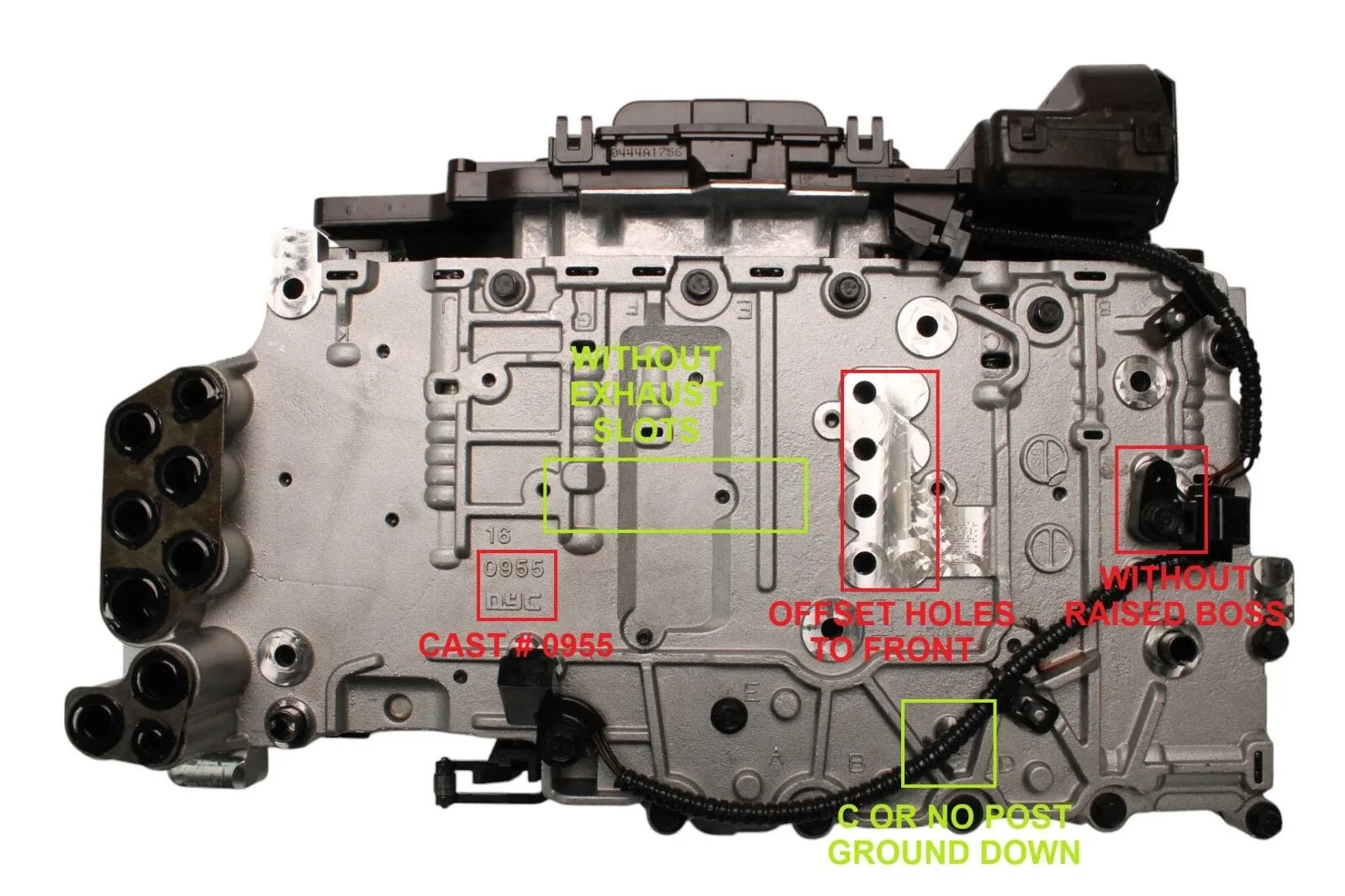 45740CAK - 6L80, VALVE BODY & TEHCM, C OR NO POST, NO EXHAUST SLOTS, 2010-UP image 2