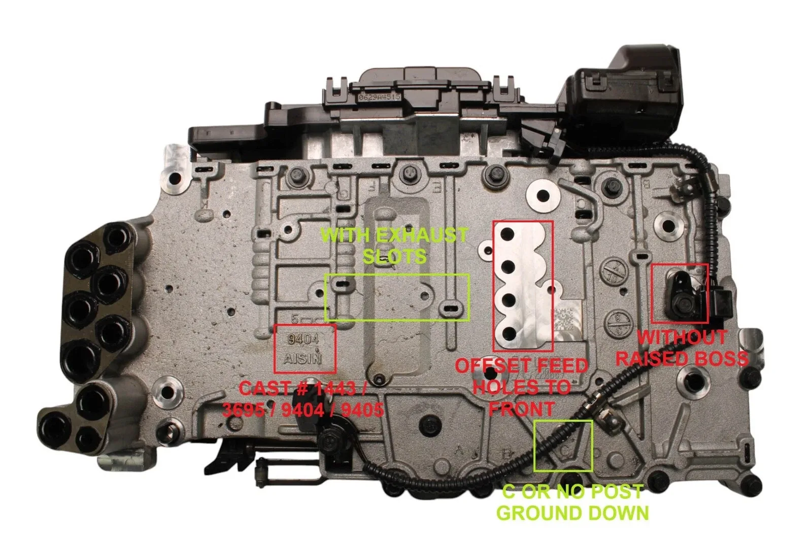 45740CK - 6L80, VALVE BODY & TEHCM, C OR NO POST, WITH EXHAUST SLOTS, 2007-10 image 2