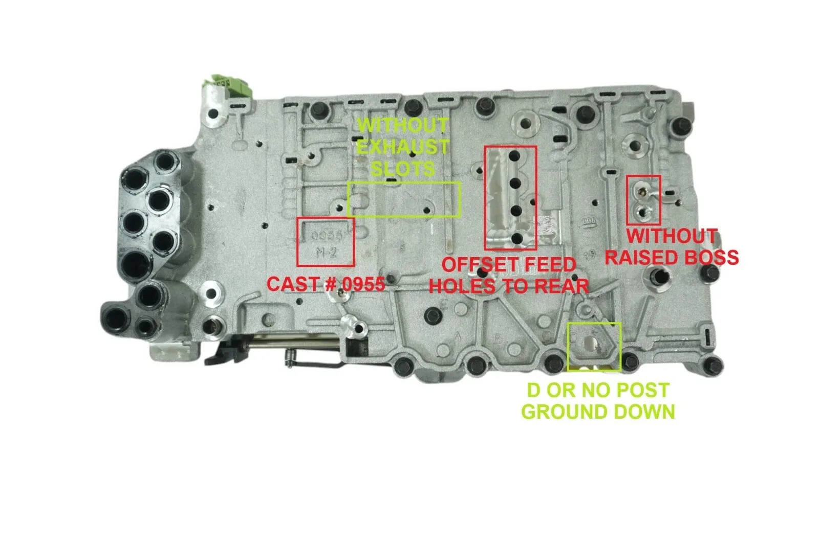 45740D - 6L90, VALVE BODY, D OR NO POST, WITHOUT EXHAUST SLOTS, 2010-UP image 2