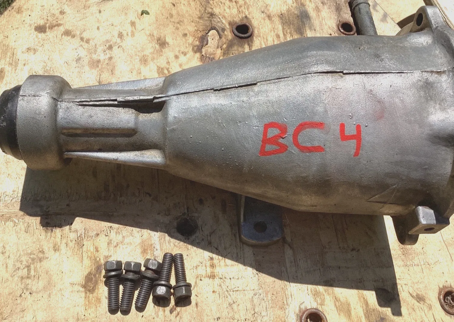Ford C6 Transmission  OEM Used  Tail Housing  D2ZP 7A040 A   Plus Mounting Bolts