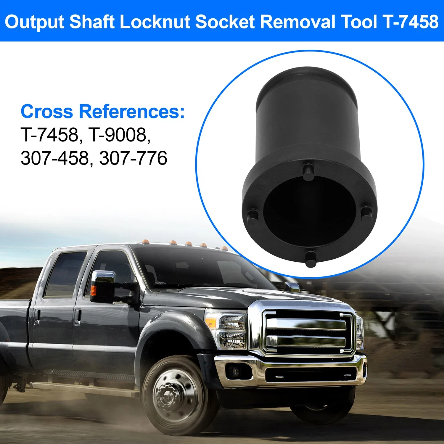 Output Shaft Locknut Socket Removal Tool T-7458 For Ford TorqShift 5R110W, 4R100 image 2