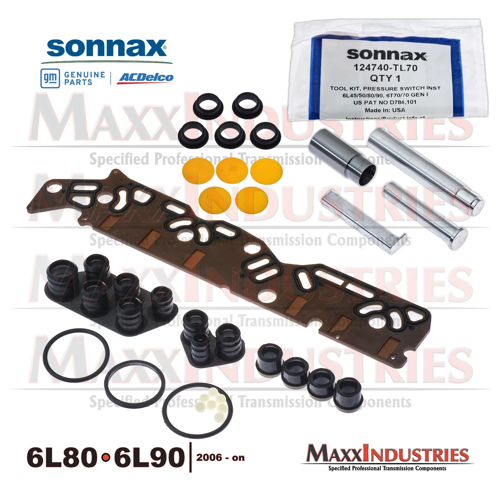 6L80 6L90 Transmission Valve Body TECHM Pressure Switch Repair Kit w/ Case Seals image 2