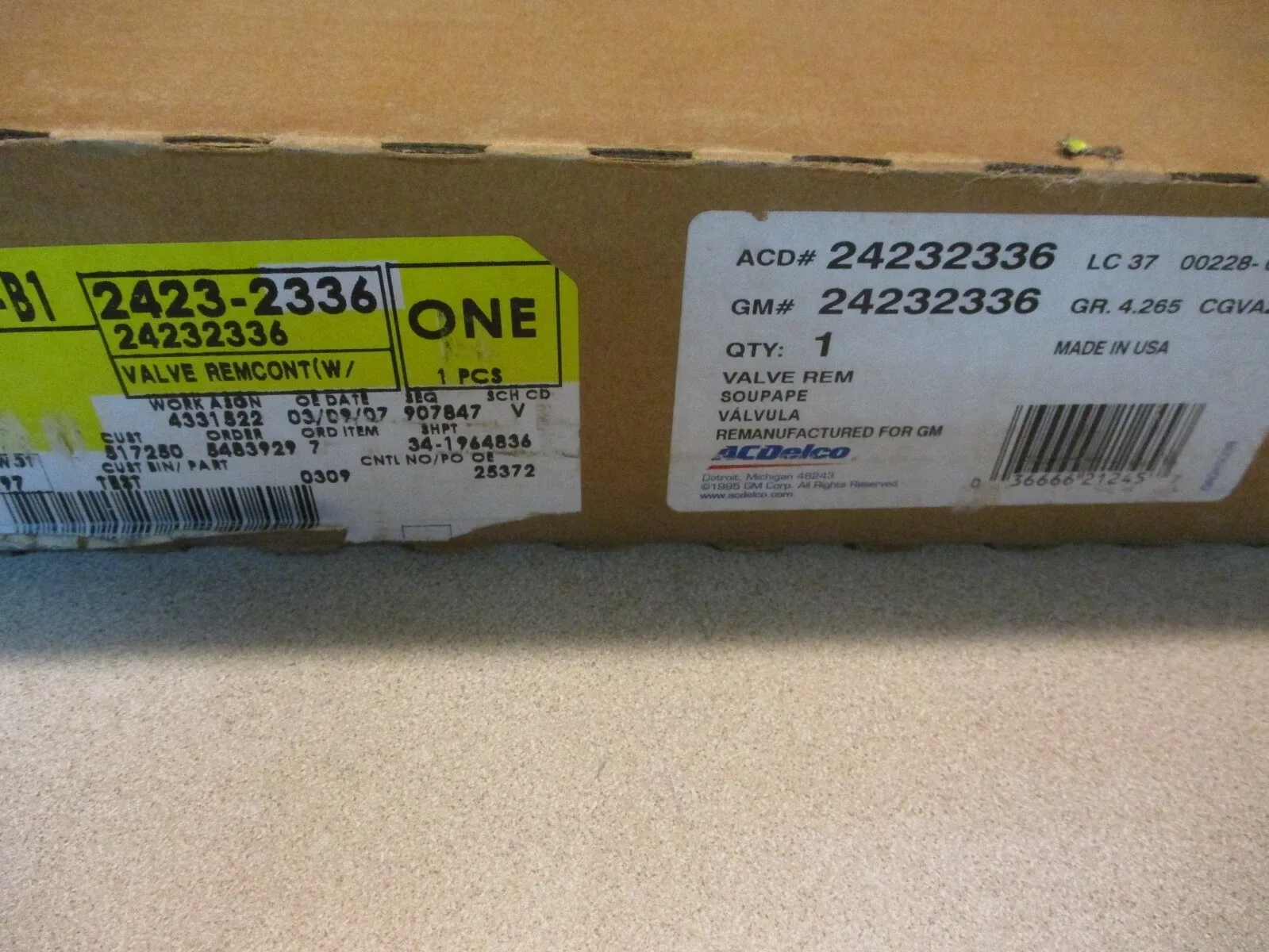 GM 24232336 Auto Transmission Valve Body Remanufactured
