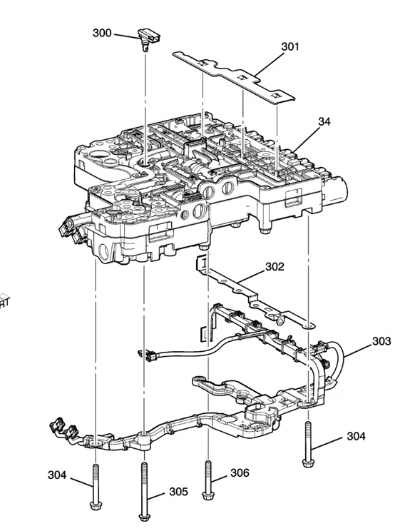 19540160 GM 10L1000 TRANSMISSION CONTROL VALVE ASSEMBLY