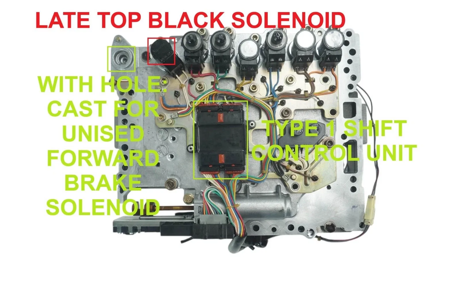 173740AA - RE5R05A, VALVE BODY, 1ST DESIGN, 2 BORE, HOLE FOR BRAKE SOL, LATE image 2
