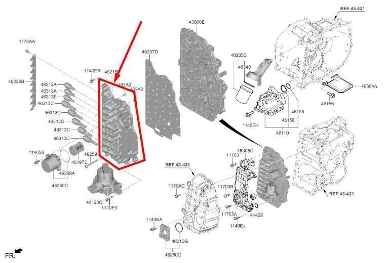 2021-2023 Kia Sorento Outer Valve Body (Automatic) - 46215-2N000 image 2