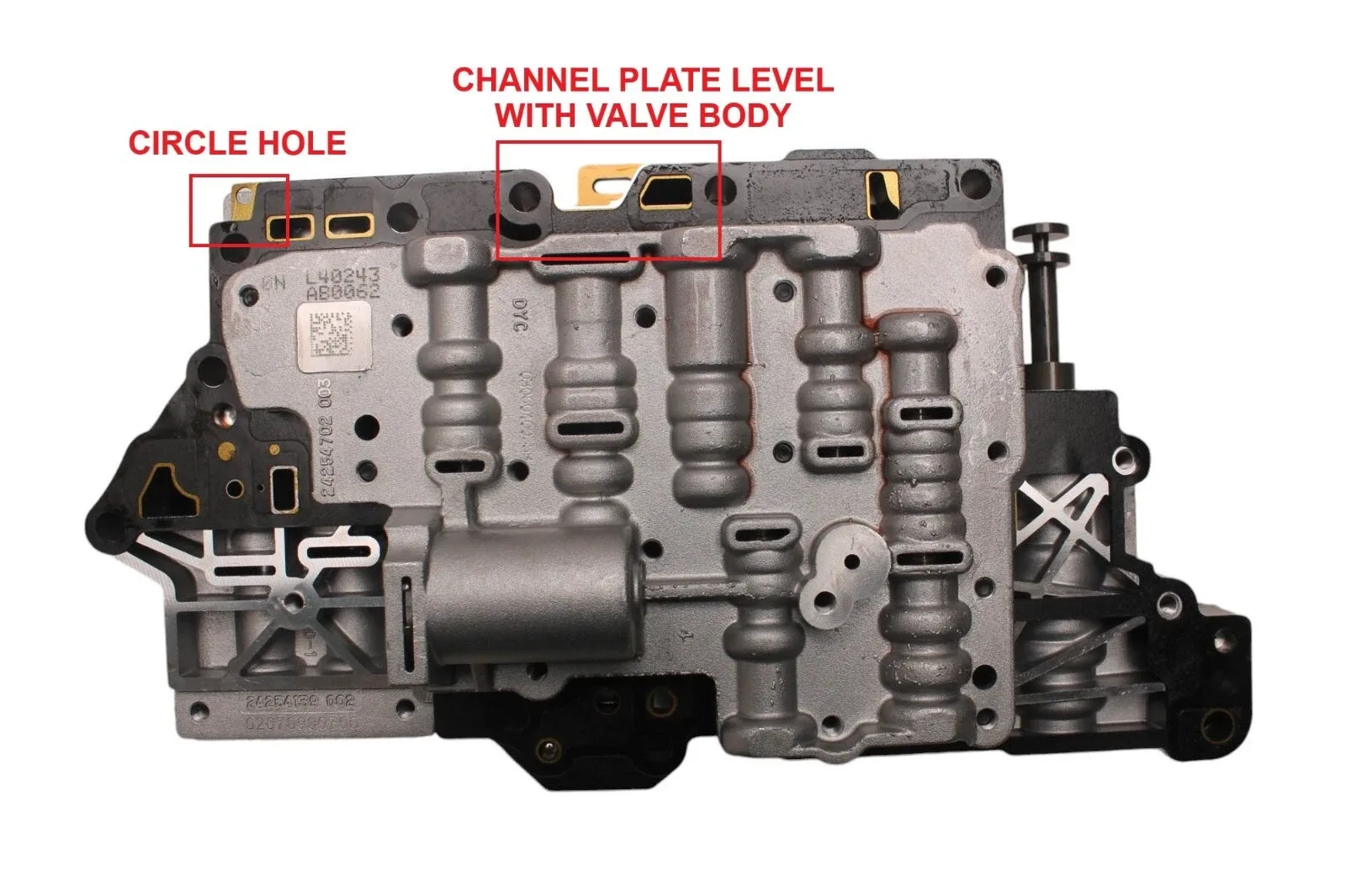 WTY25740BD - 6T70 6T75, REFURB LIFETIME WTY VALVE BODY, CIRCLE HOLE, U NOTCH image 2