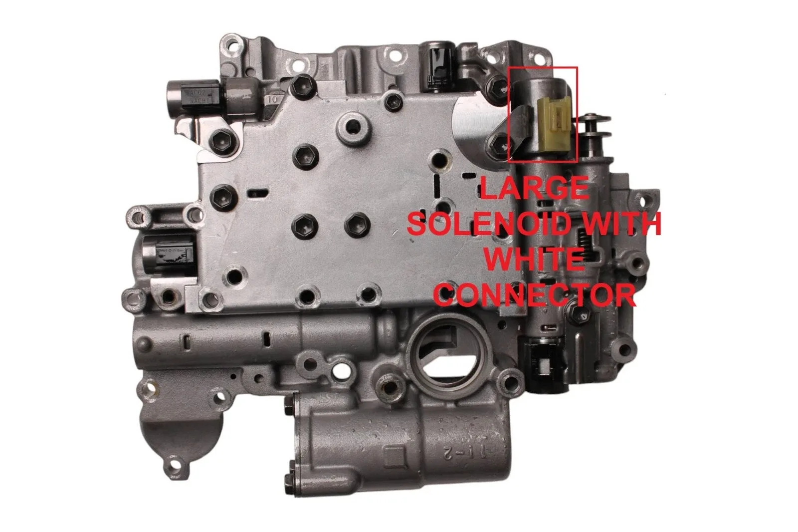 127740A - U340E U341E U341F, VALVE BODY, WHITE SOL, 0.764" VALVE STEM, 1999-06 image 2