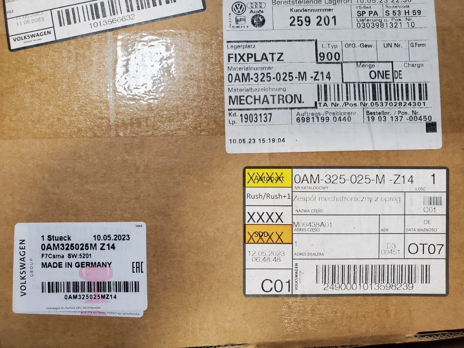 Audi DSG Mechatronic Valve Body 0AM325025MZ14