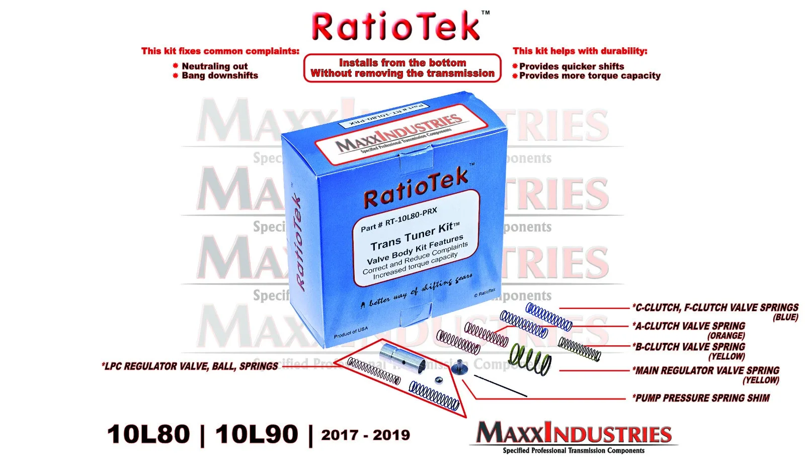 10L80 10L90 Transmission Valve Body Shift Improver Kit RatioTek RT-10L80-PRX image 3