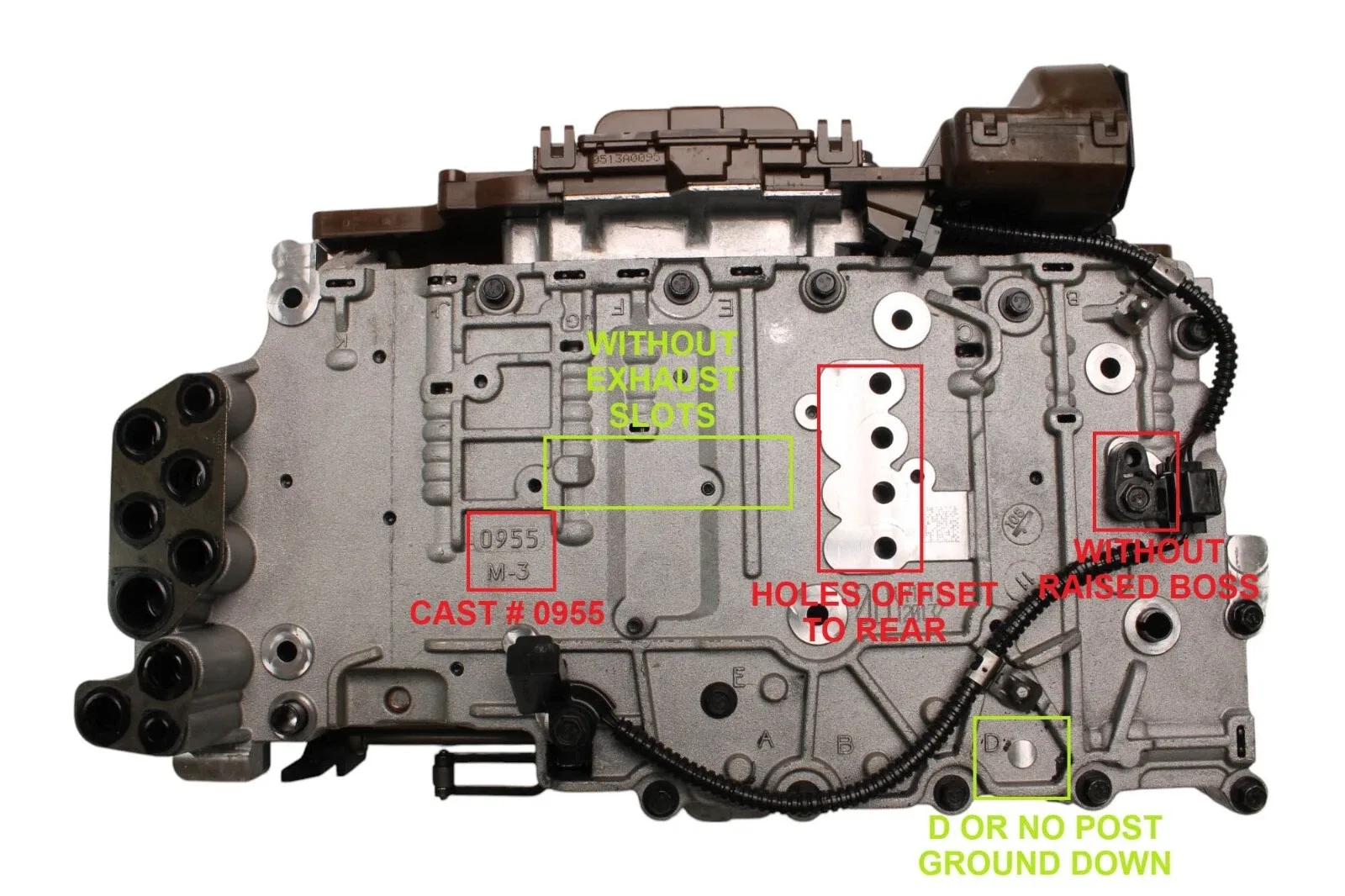 45740DK - 6L90, VALVE BODY & TEHCM, D OR NO POST, NO EXHAUST SLOTS, 2010-UP image 2