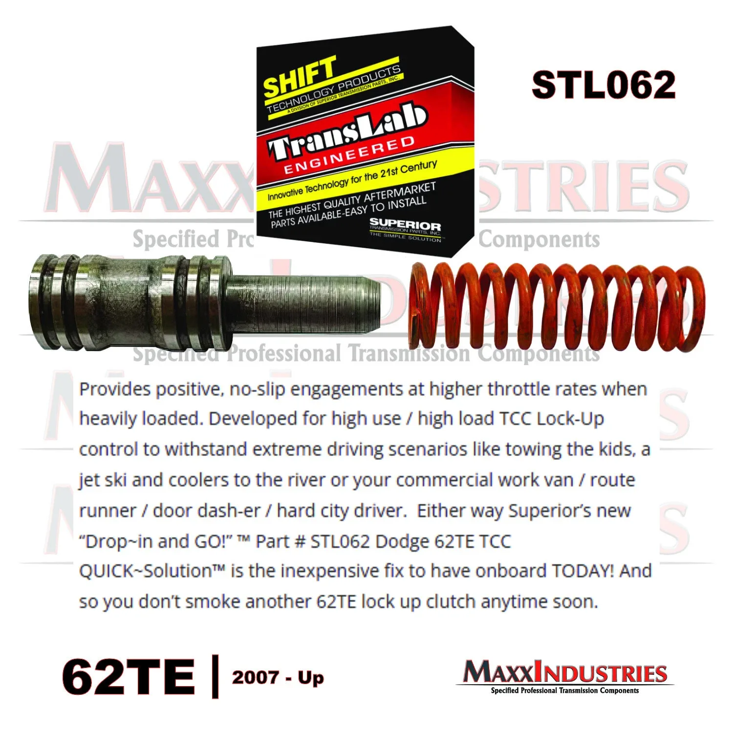 62TE Transmission Valve Body fix TCC Control Valve and Spring Update Kit STL062 image 2