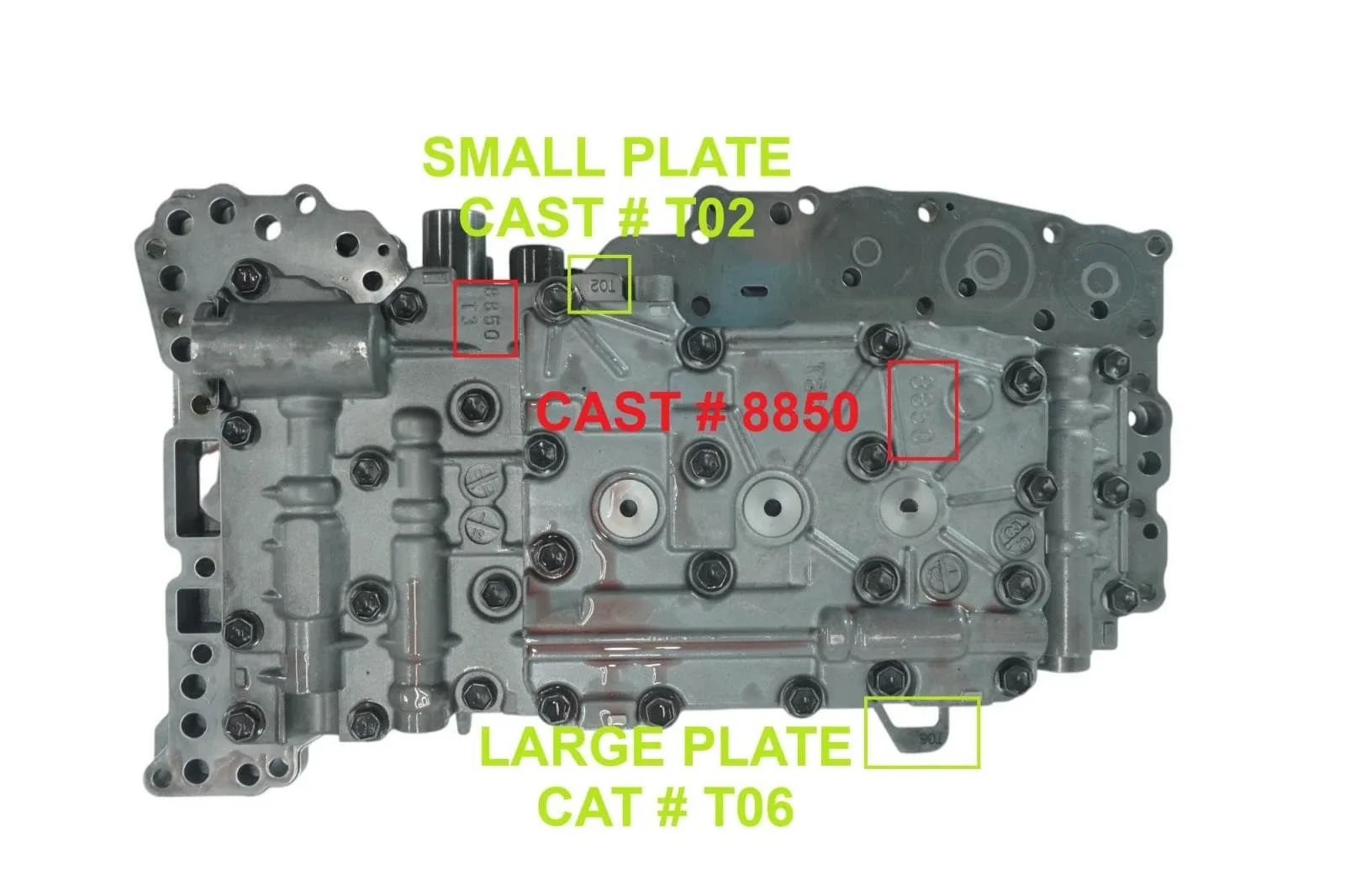 Toyota A750E Valve Body WTY117740DA Remanufactured, 7-Solenoid (Cast 8850/T02/T06) image 3