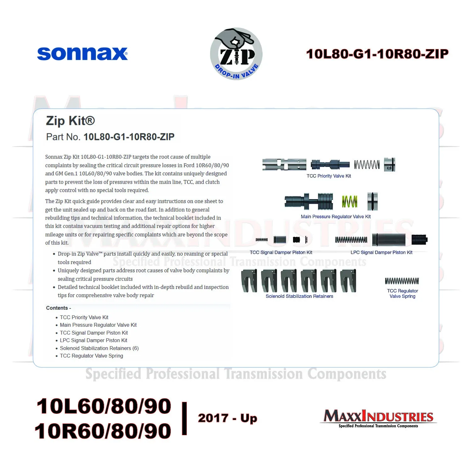 10L80 10L90 Transmission Valve Body ZIP Kit GEN1 (10L80-G1-10R80-ZIP) image 3