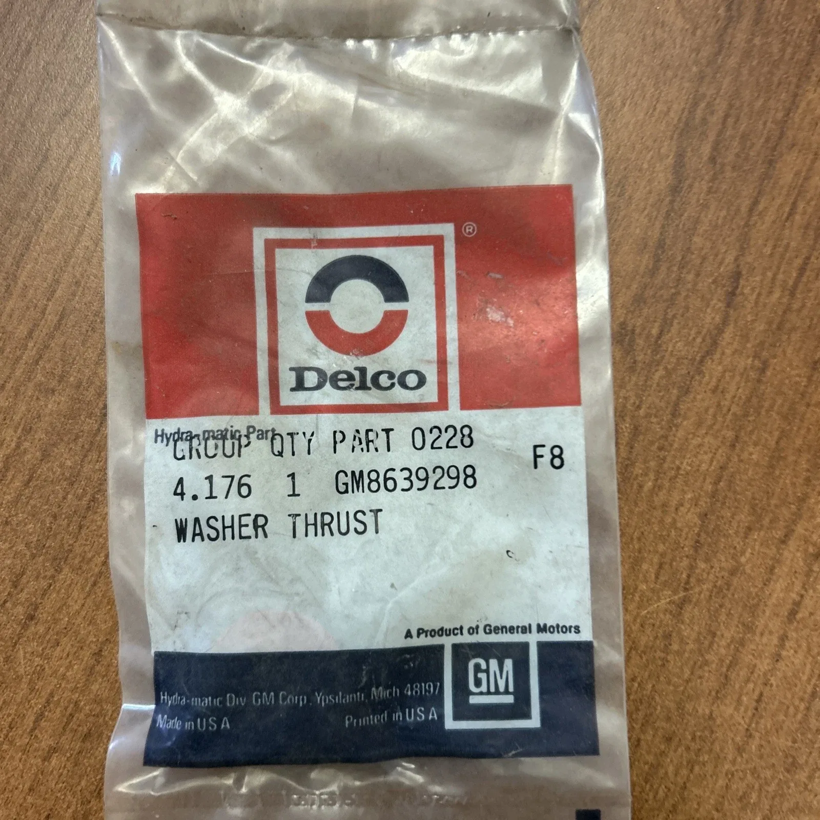 1982-1985 GM Automatic Transmission Output Shaft Thrust Washer ACDelco 8639298