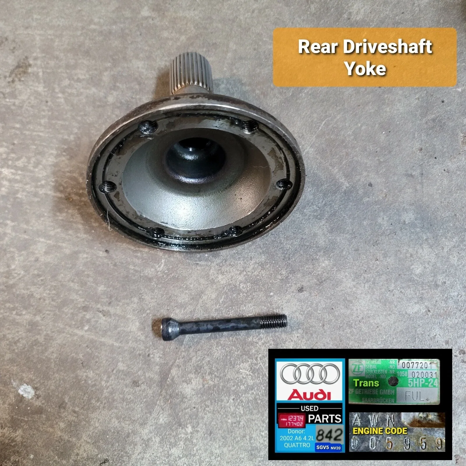 1998-2004 Audi A6 Transmission Output Shaft Yoke - OEM