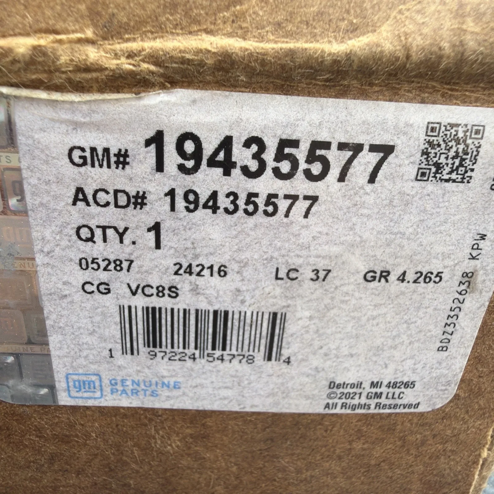 19435577 New GM Valve Body