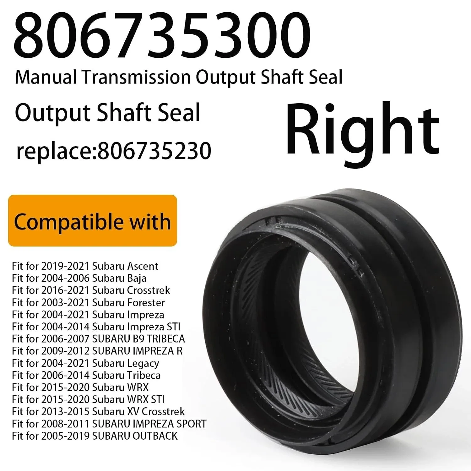 Subaru Forester Output Shaft Seal — Vyqloren 806735300 / 806735290 image 2