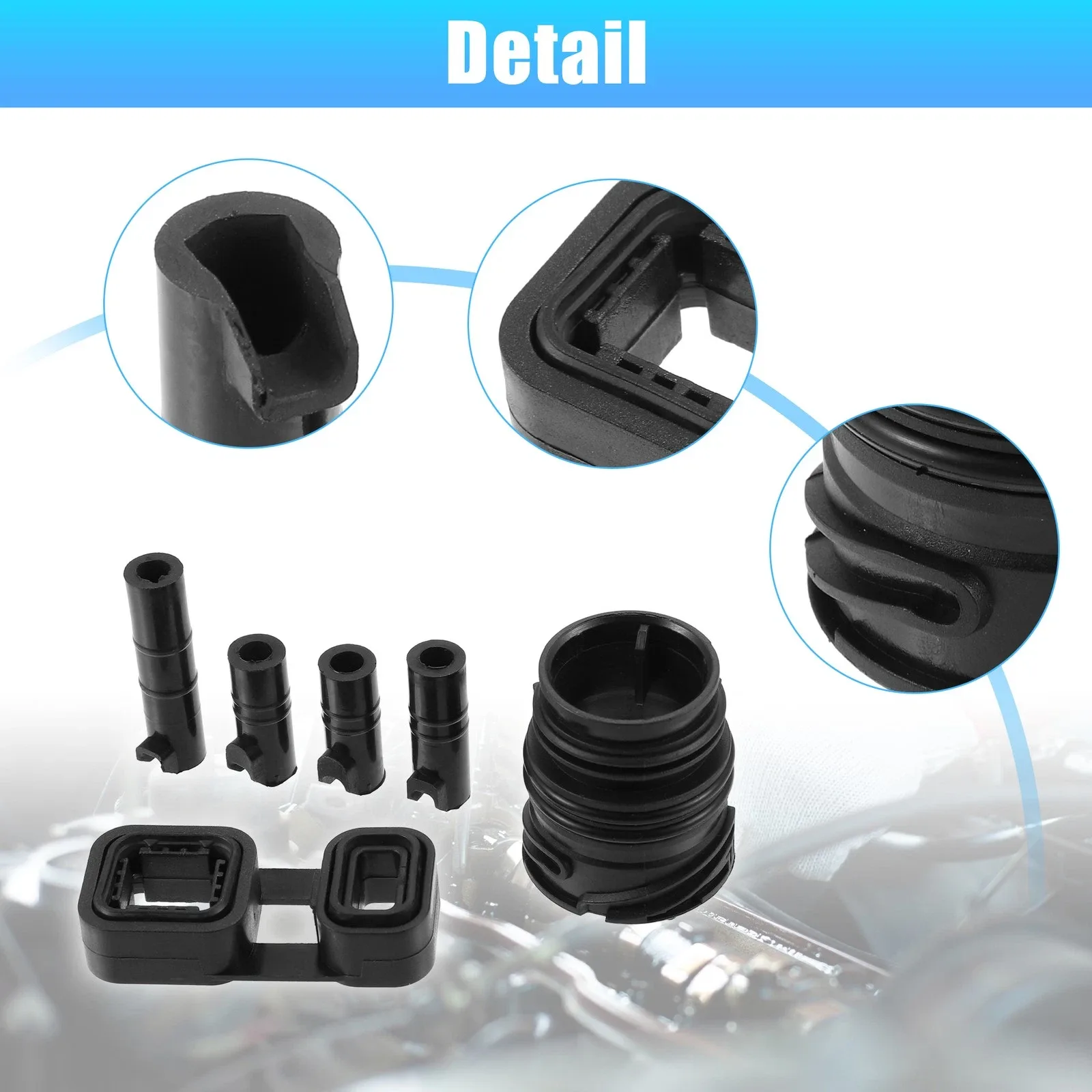 Transmission Valve Seals 1 Set Custom for BMW 325i 330i 525i 24347588759 Black image 3