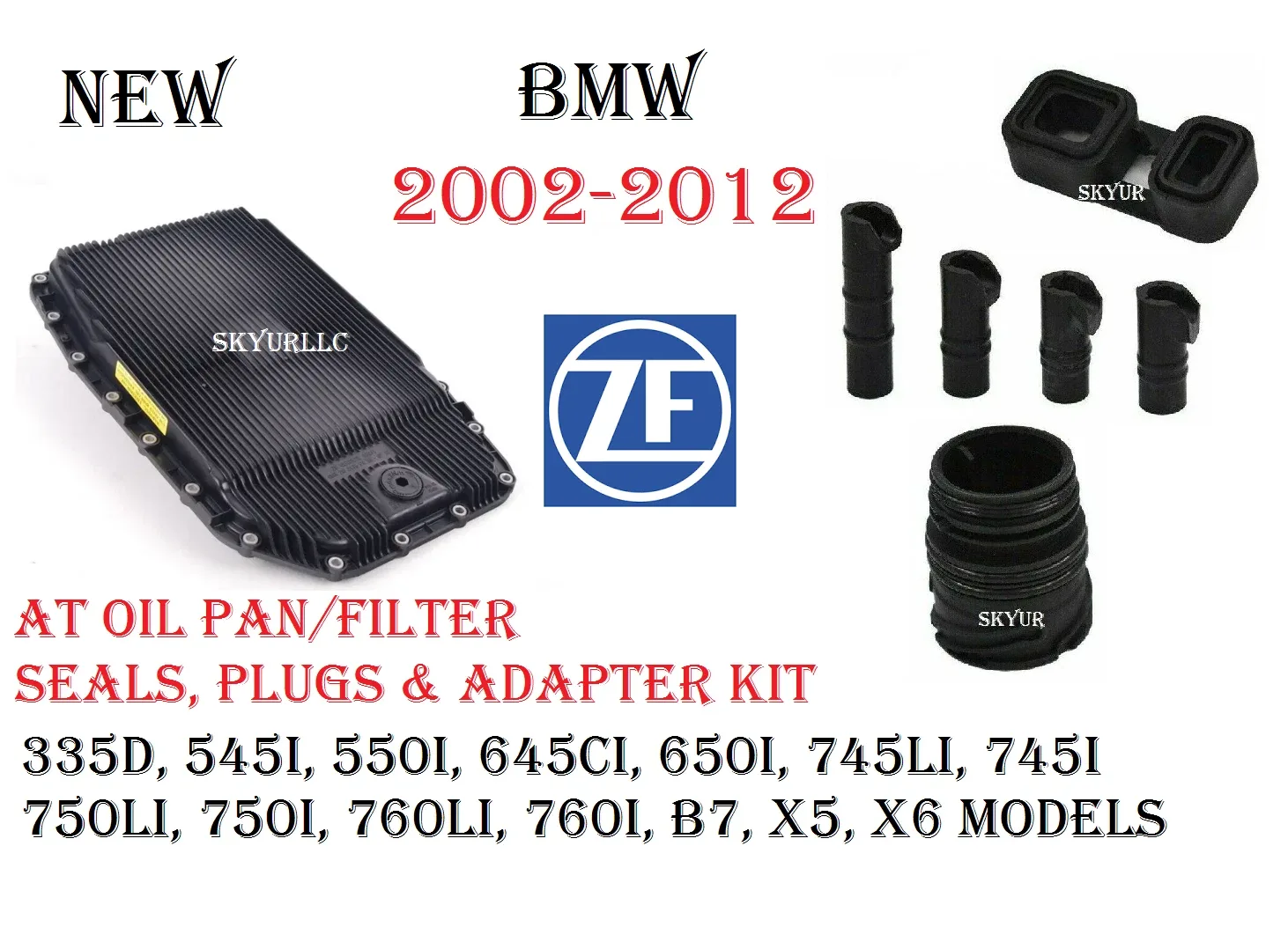 BMW Transmission Valve Body Solenoid Kit Filter Pan 6 Fluids Adapter Sleeves ZF image 3