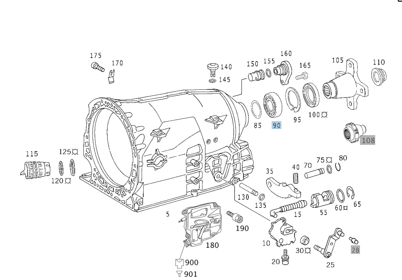 Mercedes-Benz Automatic Transmission Output Shaft Bearing MPN 140-981-01-25 image 2