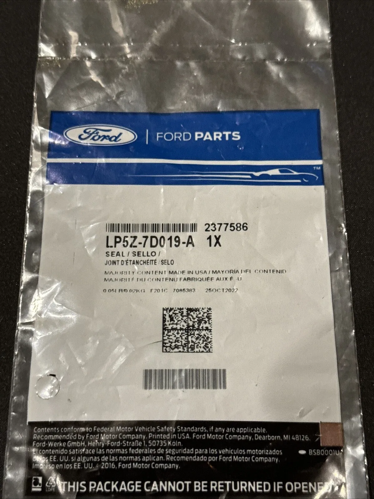 Ford Transmission Output Shaft O-Ring Seal LP5Z7D019A image 4