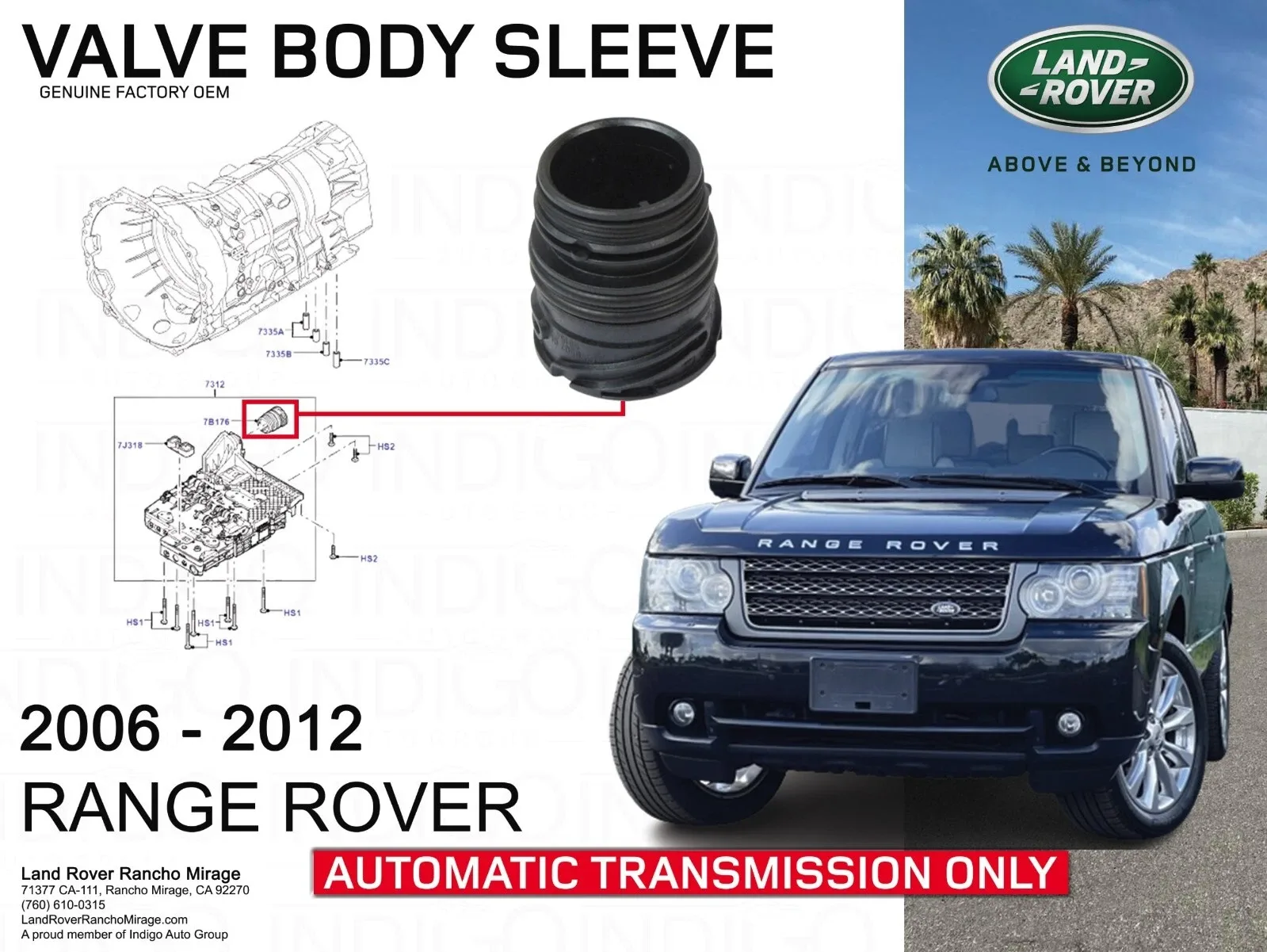 2006-2012 RANGE ROVER GENUINE LAND ROVER A/T VALVE BODY SLEEVE TZV500010-ROVER