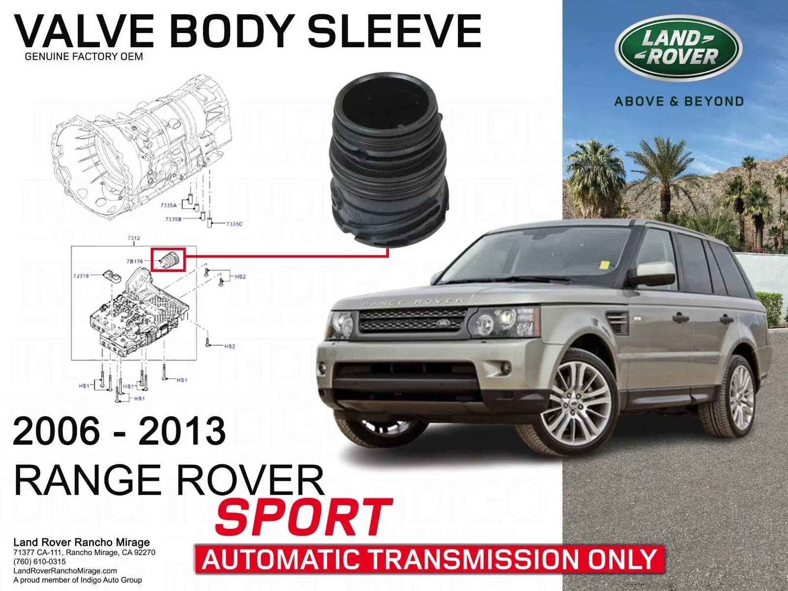 2006-2013 RANGE ROVER SPORT GENUINE LAND ROVER A/T VALVE BODY SLEEVE TZV500010-S