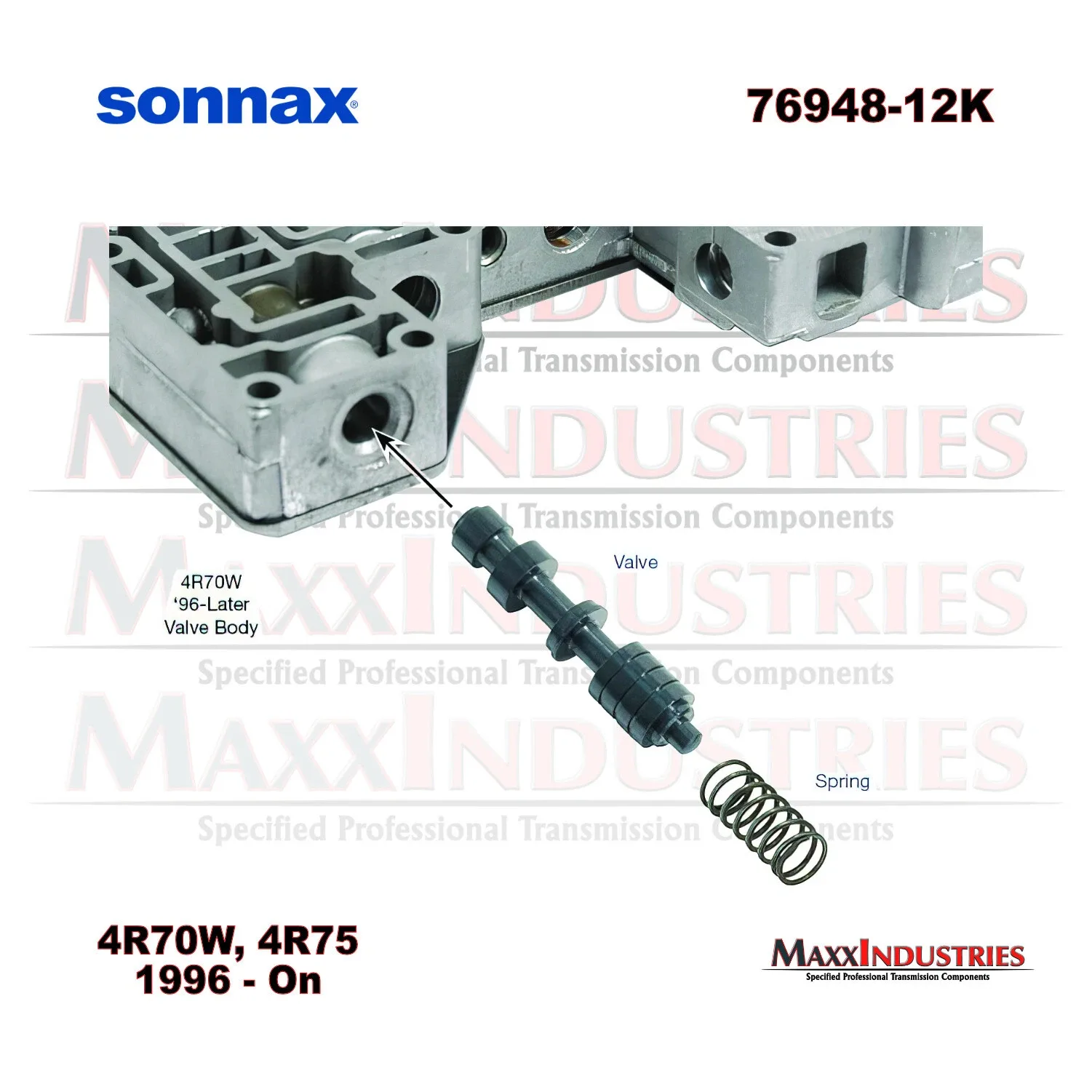 Sonnax 76948-12K Transmission Elevated Pressure Regulator Spring & Valve Kit image 2