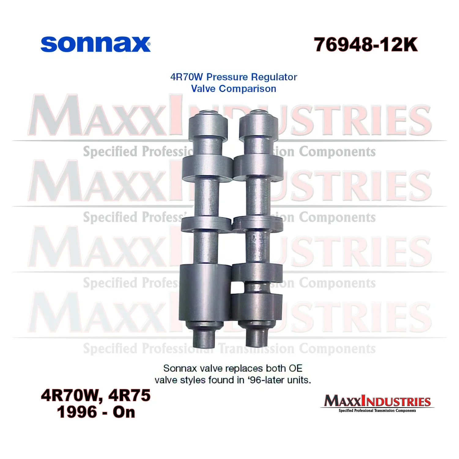 Sonnax 76948-12K Transmission Elevated Pressure Regulator Spring & Valve Kit image 4