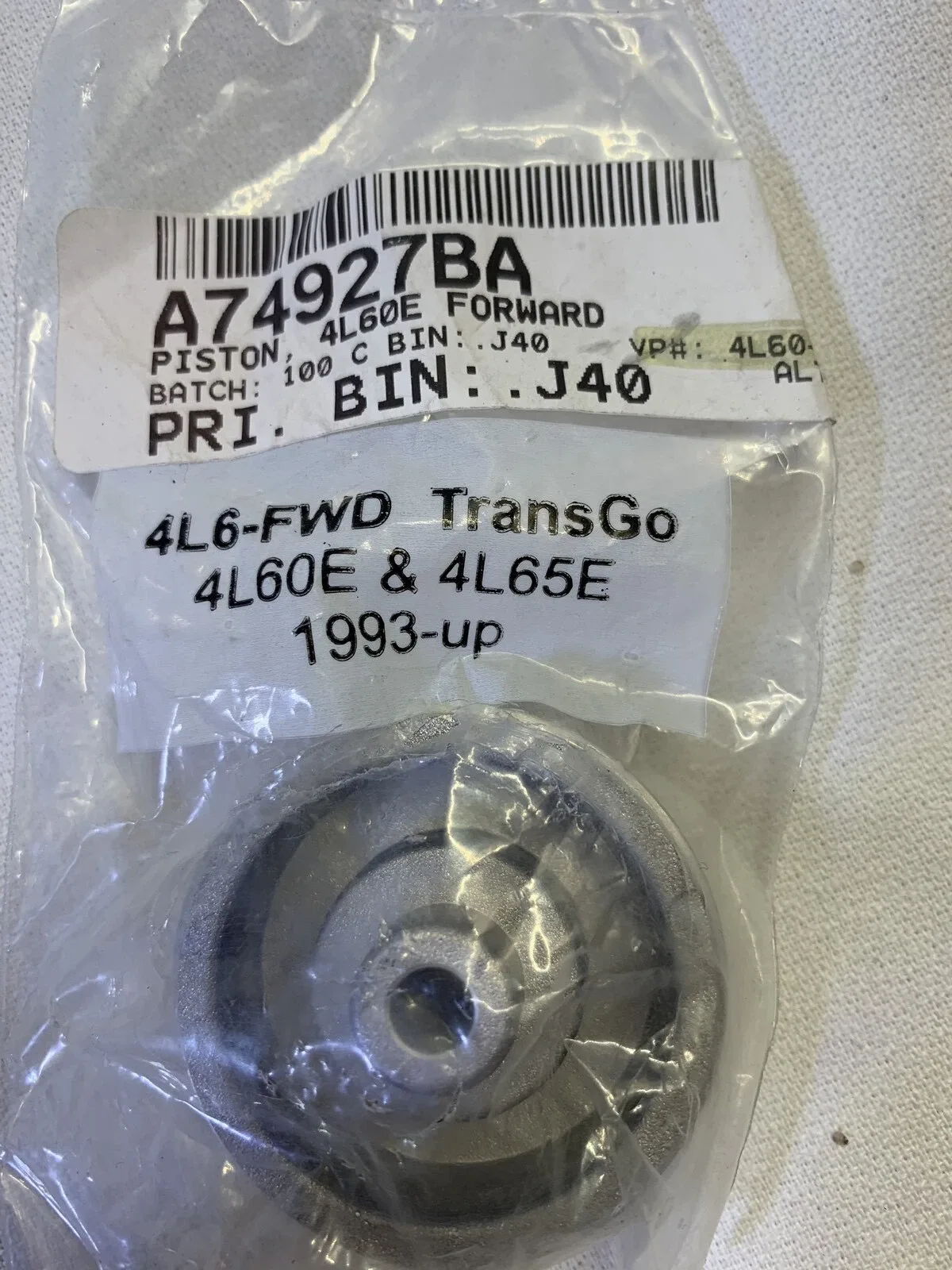 1993-up 4L60E & 65E Forward Accumulator Piston A74927BA - TransGo