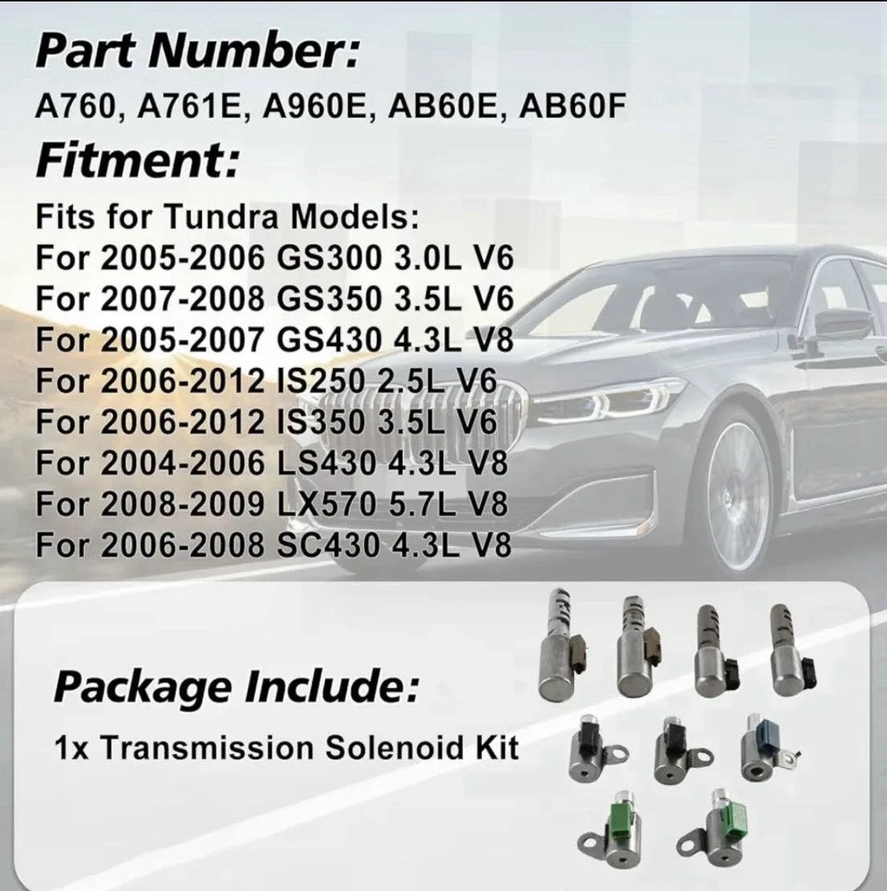 A760 9PCS Shift Solenoid Kit Fits Lexus Tundra image 2