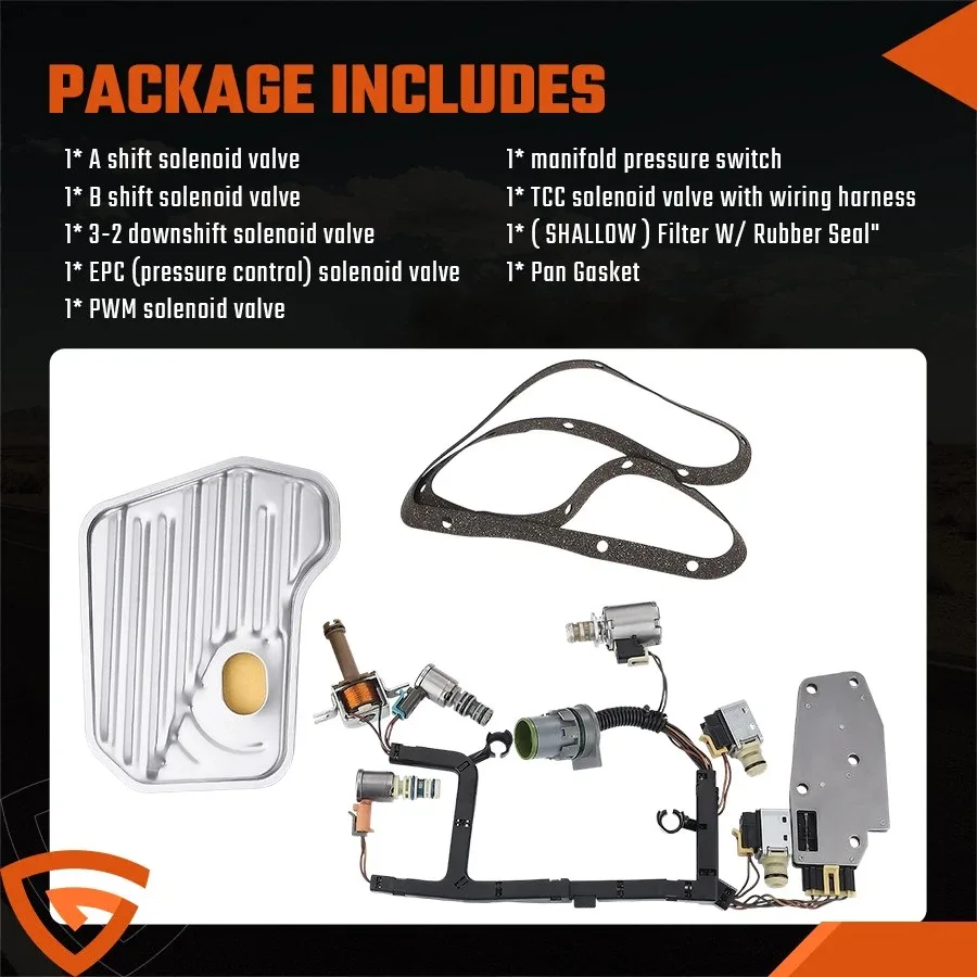 9PCS 4L60E 4L65E Transmission Solenoid Shift Transmission Solenoid Kit W/Harness image 2