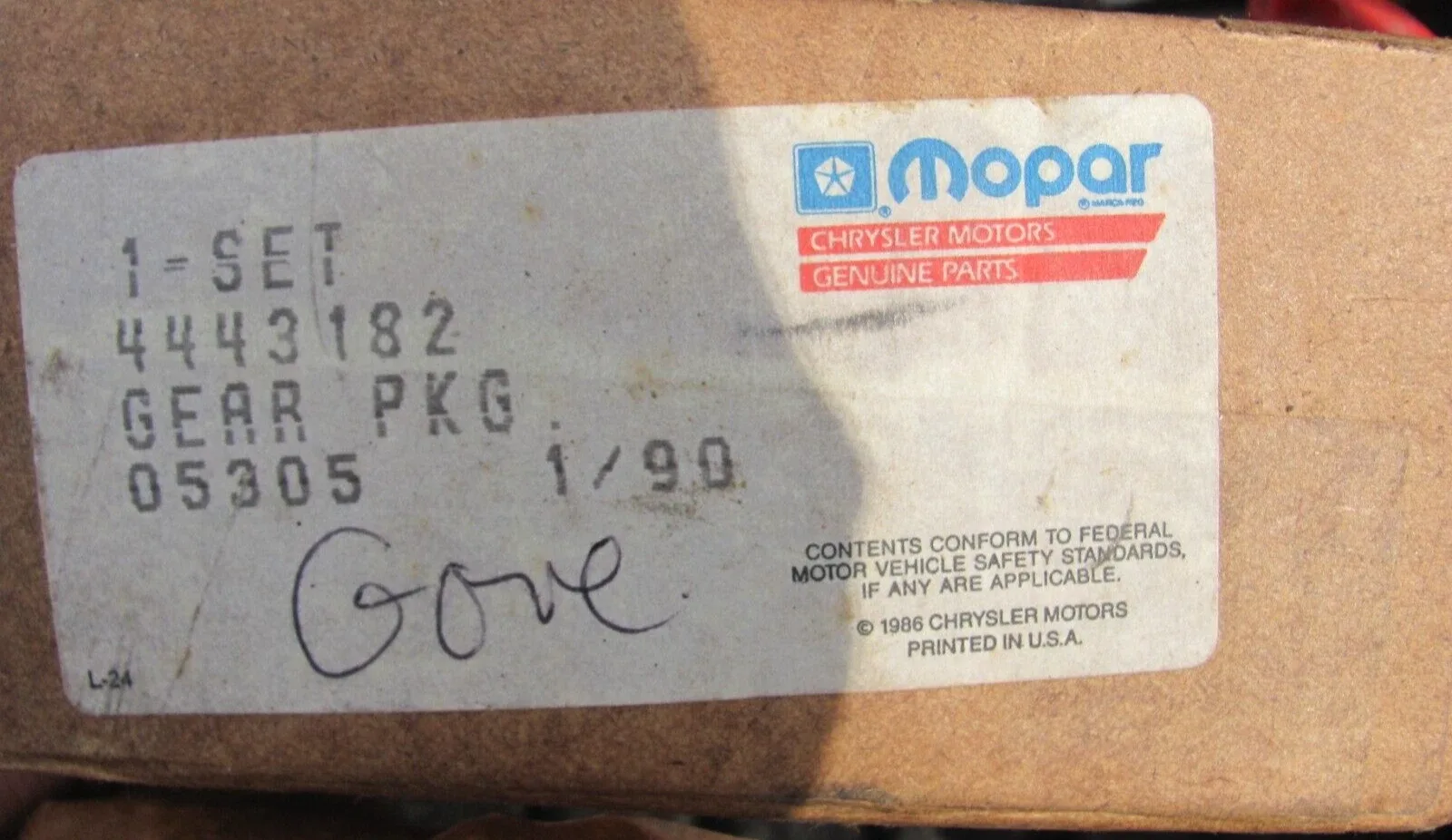 1982-1988 Chrysler Transaxle Output & Transfer Shafts Gear Set MOPAR 4443182