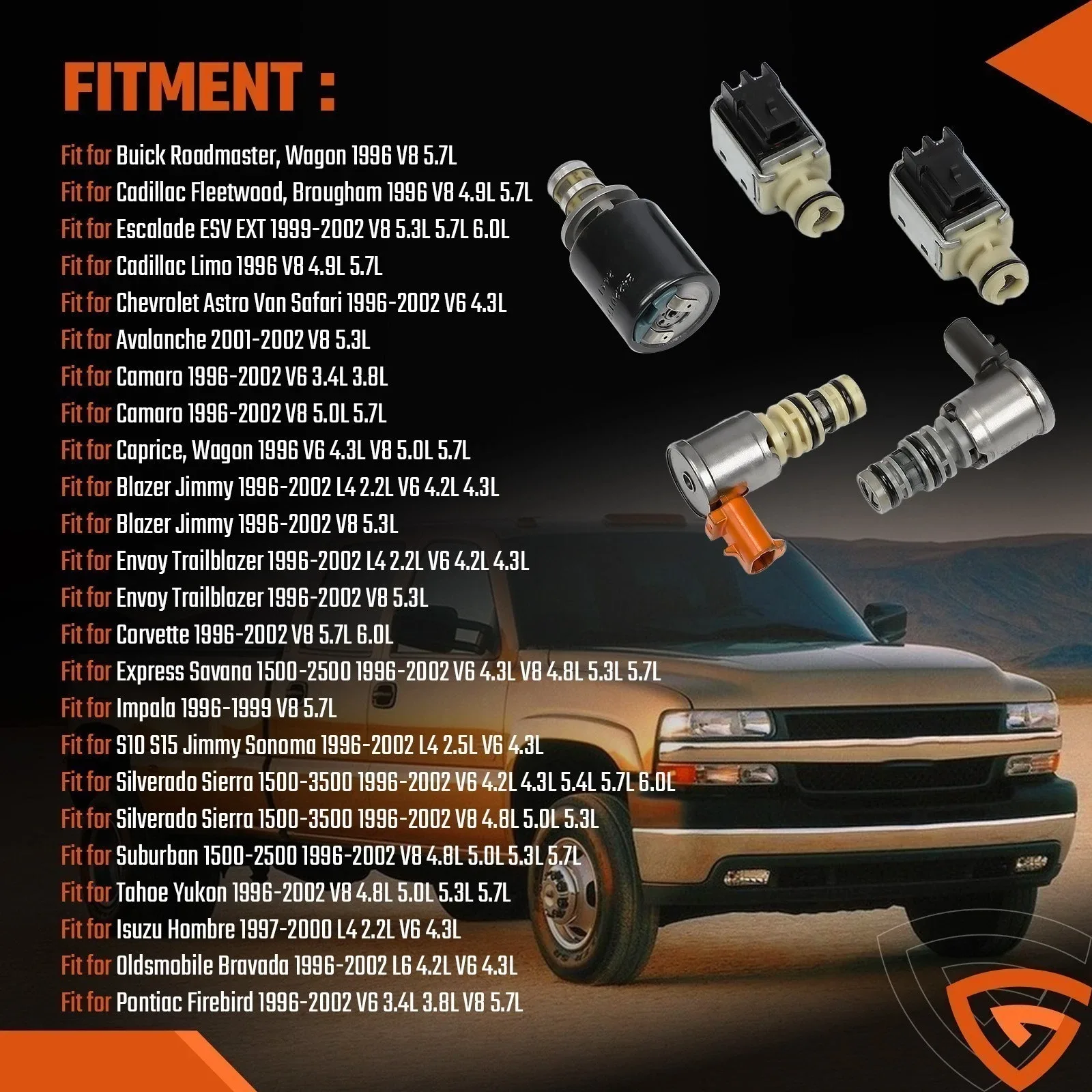 Transmission Master Solenoid Kit For GMC Chevy EPC Shift TCC 3-2 PWM 4L60E US image 2