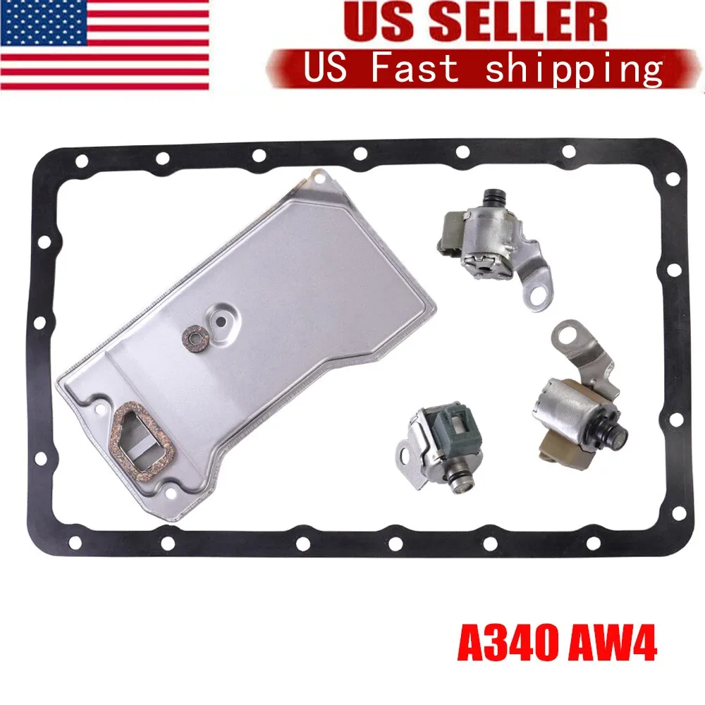 A340 AW4 Transmission Solenoid Service Filter Kit TCC Lock up Shift Fits Jeep