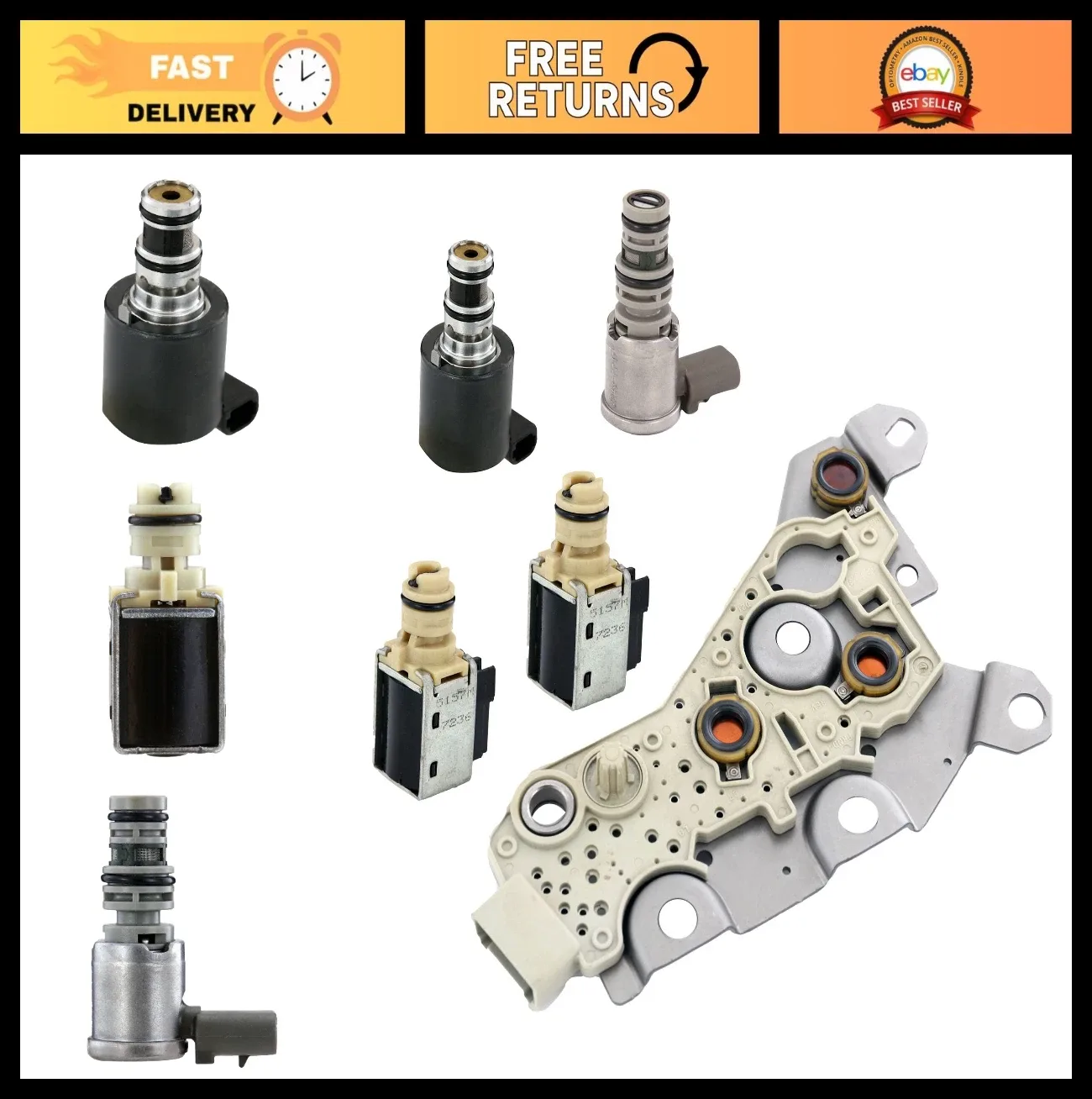 5Pcs TCC EPC Shift Solenoid Kit for 2004-On 4T40E 4T45E Transmission Repair