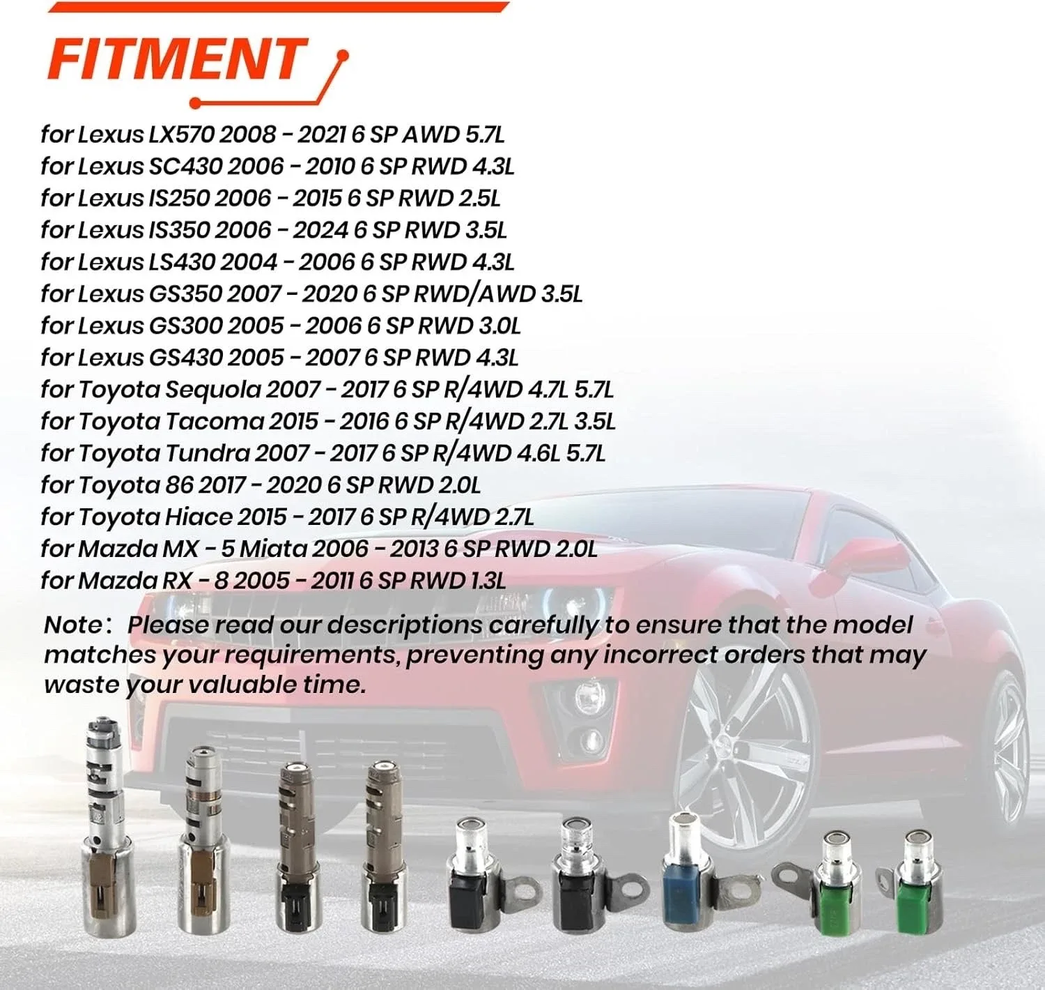 Toyota Tacoma Sequola Tundra & Lexus IS250 LX570 GS430 Shift Solenoid Kit A760 A761E AB60E A960E AB60F image 3