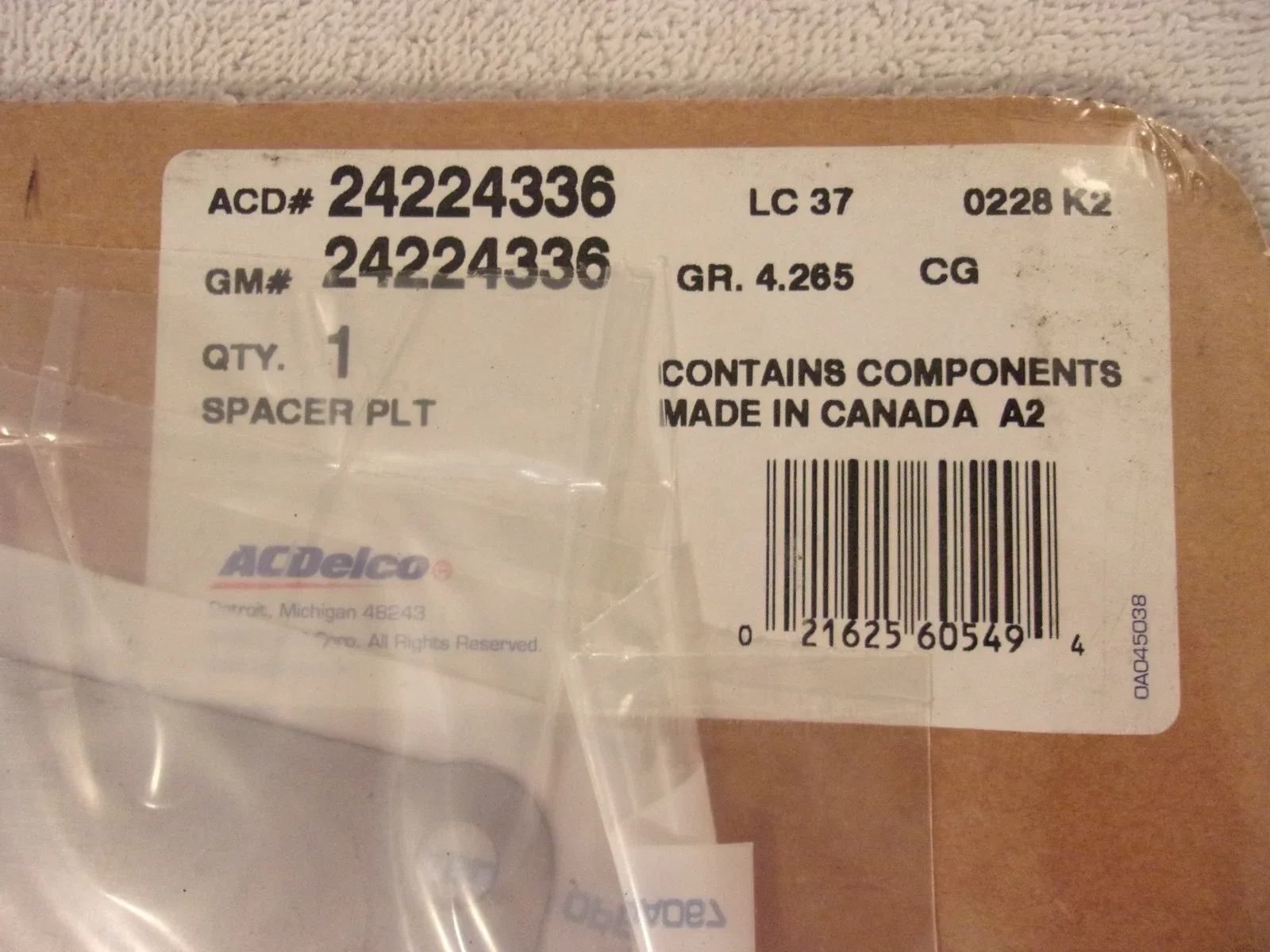 GM 24224336 Valve Body Separator Plate for 4T40E — Cavalier, Sunfire image 2