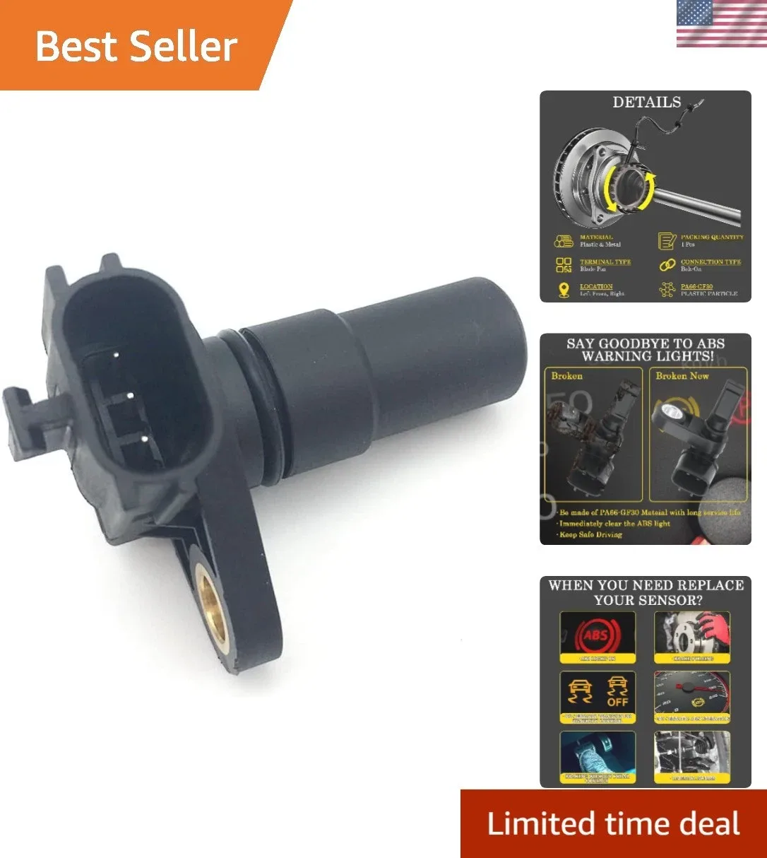 Compatible Transmission Speed Sensor with Protective Sleeve for 2002-2006 Models