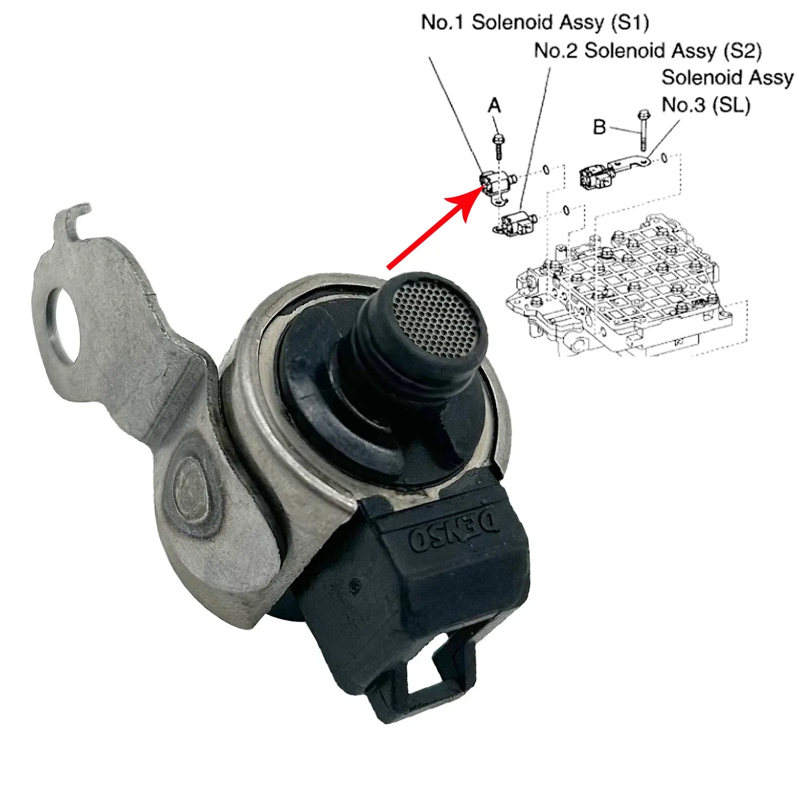 Transmission Shift Solenoid S1& S2 & SL For 2003-2006 Toyota Corolla 1.8 A245E image 4